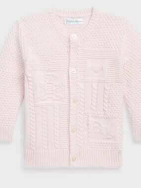 Ralph Lauren Pale Pink Cable Knit Cardigan